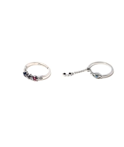 Mystylecos JJK Gojo Merch Jewelry Anime Gojo Satoru Cosplay Merch Ring-Set Fans sammeln, 2 Stück von Mystylecos