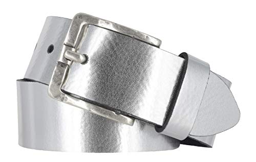 Mytem-Gear Damen Gürtel Leder Belt Ledergürtel Nappaleder 40 mm Damengürtel (95, Silber) von Mytem-Gear