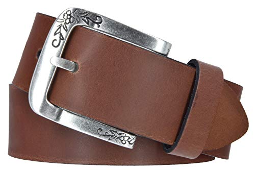 Mytem-Gear Damen Gürtel Leder Belt Ledergürtel Rindleder 40 mm Damengürtel kürzbar (80 cm, Cognac) von Mytem-Gear