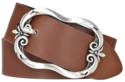 Mytem-Gear Damen Gürtel Leder Belt Ledergürtel Rindleder 40 mm Damengürtel kürzbar (90 cm, Cognac) von Mytem-Gear