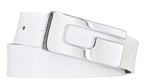 Mytem-Gear Damen Leder Gürtel 30 mm Nappaleder Damengürtel Ledergürtel (100, Weiß) von Mytem-Gear