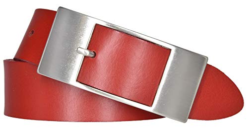 Mytem-Gear Damen Leder Gürtel 35 mm Nappaleder Damengürtel (110, Rot) von Mytem-Gear