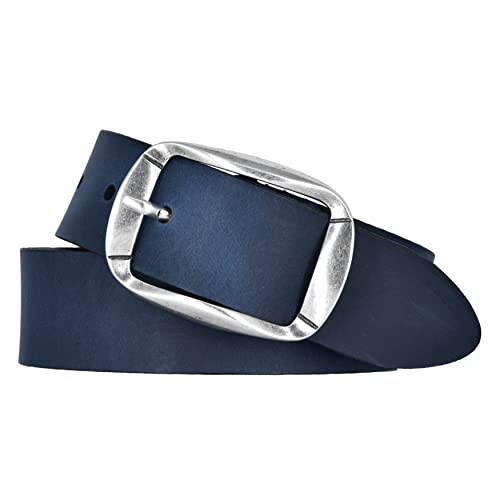 Mytem-Gear Damen Leder Gürtel Belt Ledergürtel Rindleder 35 mm Damengürtel (110, Blau) von Mytem-Gear