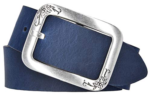 Mytem-Gear Damen Leder Gürtel Belt Ledergürtel Rindleder 40 mm Damengürtel kürzbar (100 cm, Blau) von Mytem-Gear