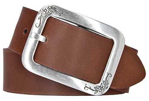 Mytem-Gear Damen Leder Gürtel Belt Ledergürtel Rindleder 40 mm Damengürtel kürzbar (105 cm, Cognac) von Mytem-Gear