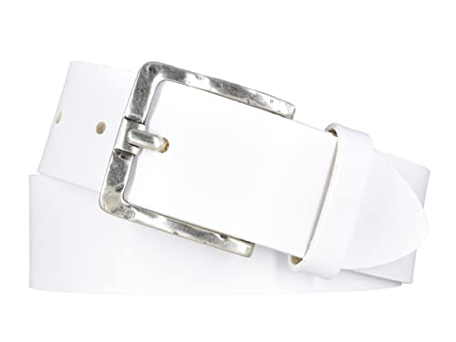 Mytem-Gear Damen Leder Gürtel Belt Ledergürtel Rindleder weiß 40 mm Damengürtel (90 cm, Weiß) von Mytem-Gear