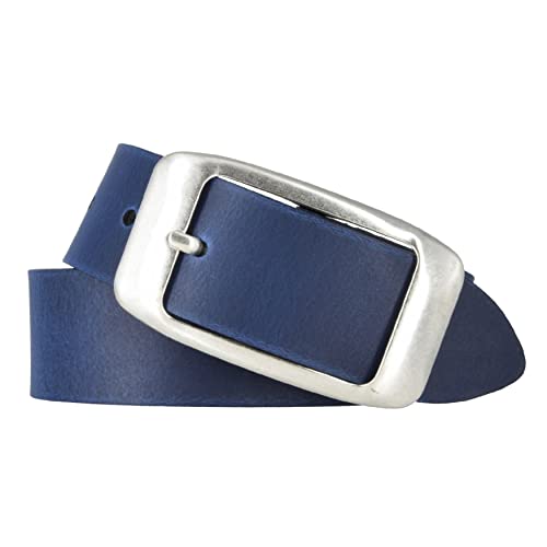 Mytem-Gear Damengürtel Ledergürtel Rindleder 40 mm Damen Leder Gürtel Belt kürzbar (90 cm, Blau) von Mytem-Gear