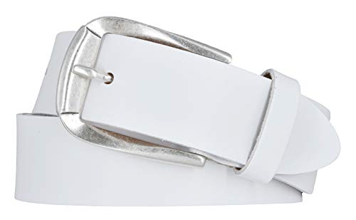 Mytem-Gear Gürtel Damen Leder Belt Ledergürtel Rindleder 35 mm Damengürtel (85, Weiß) von Mytem-Gear