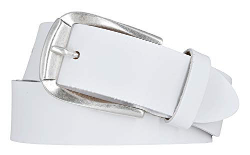 Mytem-Gear Gürtel Damen Leder Belt Ledergürtel Rindleder 35 mm Damengürtel (95, Weiß) von Mytem-Gear