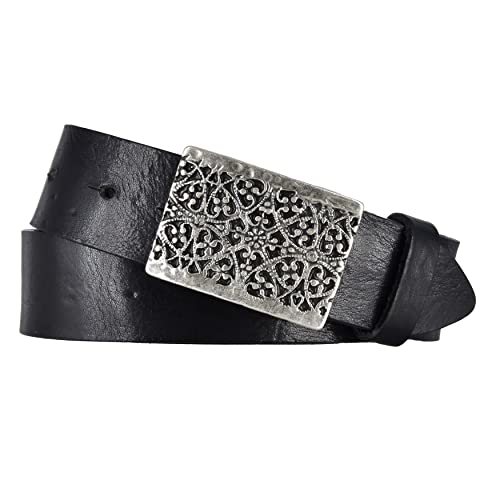 Mytem-Gear Gürtel Damen schwarz 3,5cm Vollleder Koppelgürtel 110 von Mytem-Gear