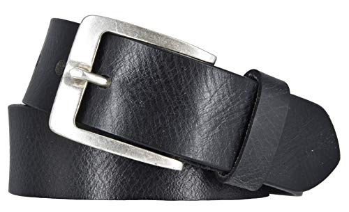 Mytem-Gear Gürtel Herren Leder Schwarz Büffelleder kürzbar 40mm (80 cm) von Mytem-Gear