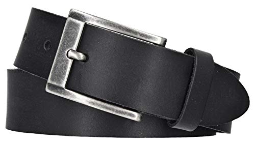 Mytem-Gear Gürtel Leder 35 mm Jeansgürtel Ledergürtel kürzbar (85, Schwarz) von Mytem-Gear