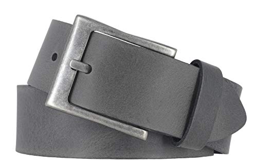 Mytem-Gear Gürtel Leder 4 cm Jeansgürtel Ledergürtel Herrengürtel kürzbar (Grau, 95) von Mytem-Gear