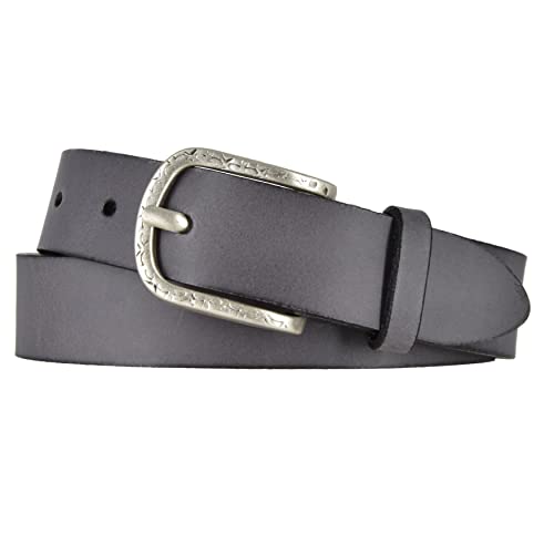 Mytem-Gear Gürtel Leder Damen 3cm Damengürtel grau 105 von Mytem-Gear