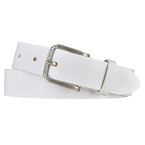 Mytem-Gear Gürtel Leder Damen 3cm Damengürtel weiss 105 von Mytem-Gear