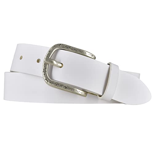 Mytem-Gear Gürtel Leder Damen 3cm Damengürtel weiss 95 von Mytem-Gear