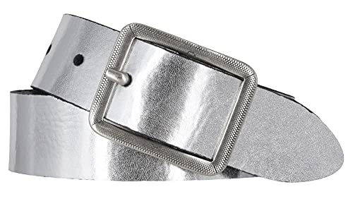 Mytem-Gear Gürtel Leder Damen Nappaleder Ledergürtel 35 mm Damengürtel Jeansgürtel (Silber, 105) von Mytem-Gear