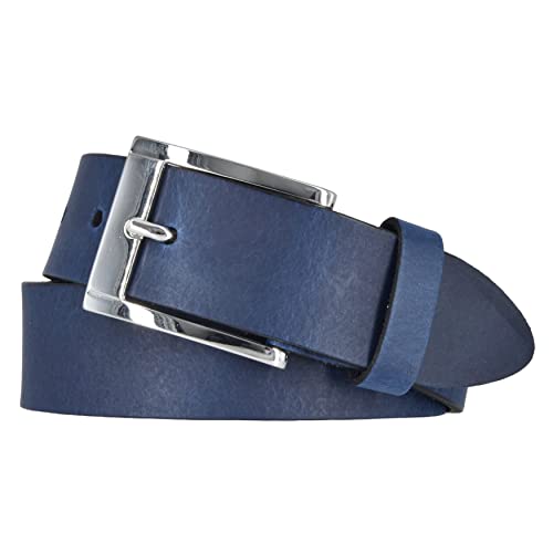 Mytem-Gear Leder Gürtel 3,5 cm Jeansgürtel Ledergürtel kürzbar (100, Blau) von Mytem-Gear