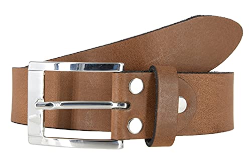 Mytem-Gear Leder Gürtel 3,5 cm Jeansgürtel Ledergürtel kürzbar (110, Camel) von Mytem-Gear