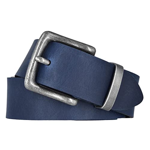 Mytem-Gear Leder Gürtel 4 cm Jeansgürtel Ledergürtel Herren und Damen kürzbar (100 cm, Blau (Metallschlaufe)) von Mytem-Gear