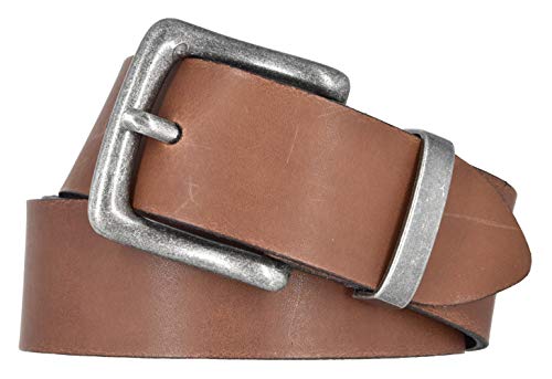 Mytem-Gear Leder Gürtel 4 cm Jeansgürtel Ledergürtel Herren und Damen kürzbar (100 cm, Cognac (Metallschlaufe)) von Mytem-Gear