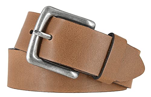 Mytem-Gear Leder Gürtel 4 cm Jeansgürtel Ledergürtel Herren und Damen kürzbar (85, Camel (Ledergürtelschlaufe)) von Mytem-Gear