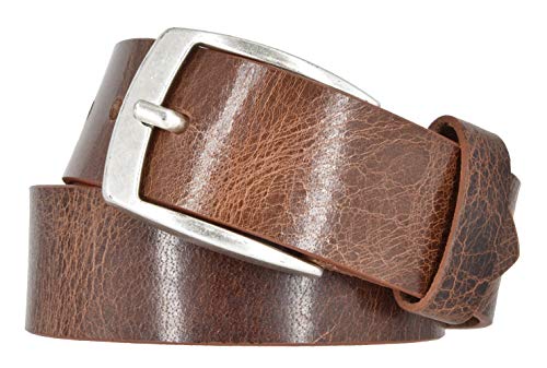 Mytem-Gear Leder Gürtel Büffelleder kürzbar 40 mm Ledergürtel (115 cm, cognac) von Mytem-Gear