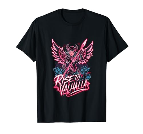 Wikinger-Krieger-Mädchen Walküre mit Speer Aufstieg nach Walhalla T-Shirt Wikinger-Krieger-Mädchen Walküre mit Speer Aufstieg nach Walhalla T-Shirt von Mythical Fantasy Valkyrie Norse Warrior Collection