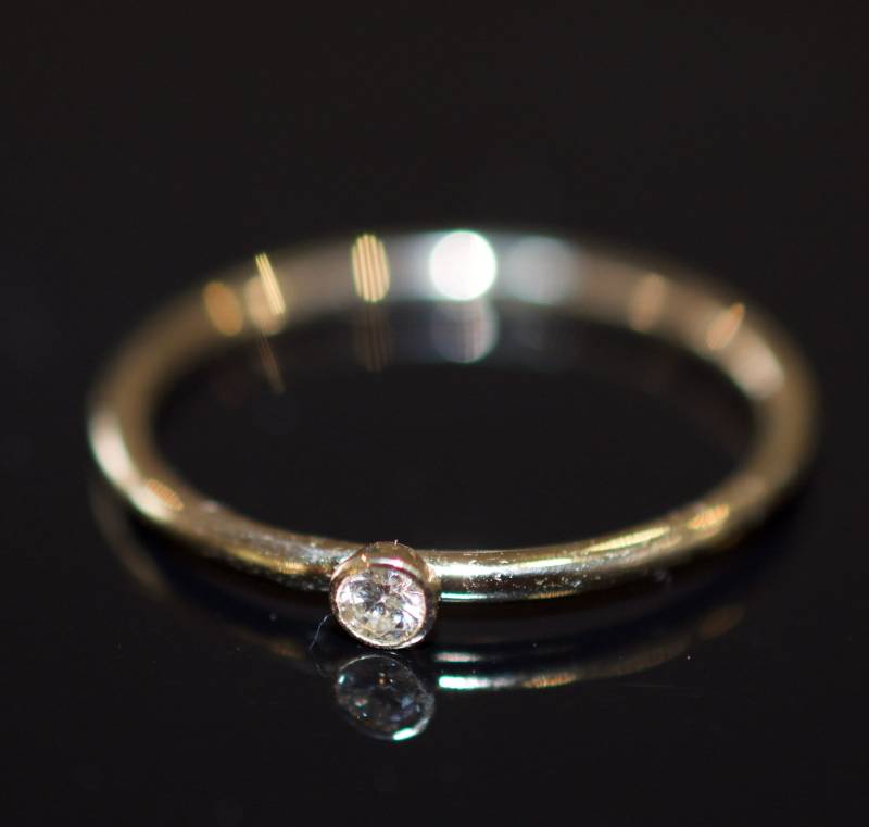 14K Gold Und Diamant Stapelbaren Ring von MythosLaJolla