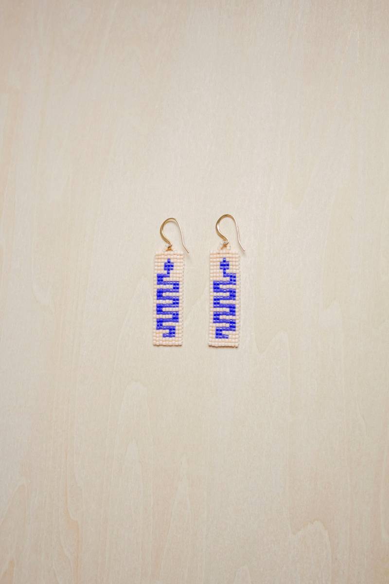 Perlen Schlange Ohrringe Serpens Geschenke Blau Und Pfirsich Einzigartige Handwerker Gewebte von MythxCraft