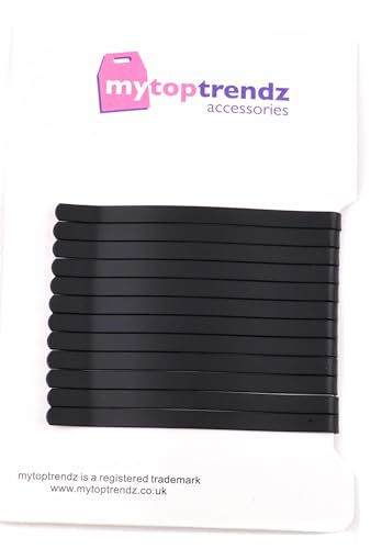 Mytoptrendz® Klassische Haarklammern, Bobby Pins, klassische schwarze Haarspange für Frauen (matt-schwarz, 65 mm) von Mytoptrendz