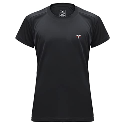 Mytra Fusion Sport Tshirts Herren Schwarz Funktionsshirt Herren Schnell trocknend, atmungsaktiv und Ultraleicht Laufshirt Herren (as3, Alpha, l, Regular, Regular, Black) von Mytra Fusion