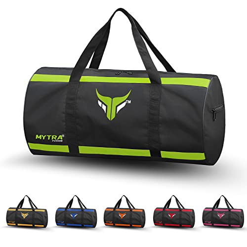 Mytra Fusion Sporttasche - trainingstasche mit verstellbarem Schultergurt Sporttasche Herren & Damen Travel, Weekend, Sports Bag (Black/Green) von Mytra Fusion