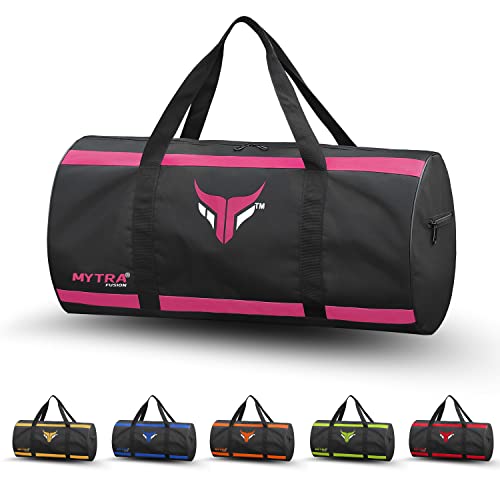 Mytra Fusion Sporttasche - trainingstasche mit verstellbarem Schultergurt Sporttasche Herren & Damen Travel, Weekend, Sports Bag (Black/Pink) von Mytra Fusion