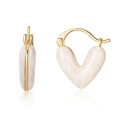 Mytys Herz Ohrringe für Damen-18k Vergoldete Liebesherz Creolen-Gold hängend ohrringe Geschenke zu Weihnachten von Mytys