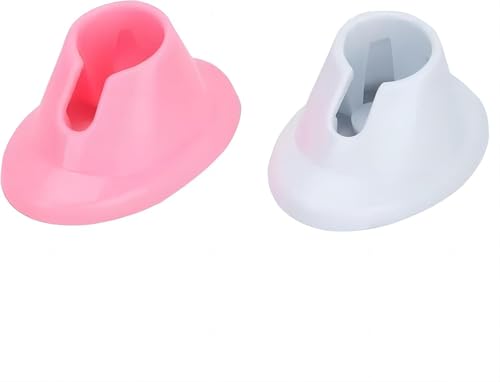 Nagellack-Flaschenhalter, rosa und weiß, weicher Gummi-Nagellack-Flaschenhalter, Anti-Verschütten, Nagelkunst-Organizer und Display, professionelle Maniküre-Werkzeuge, 2 Stück von Myuiao