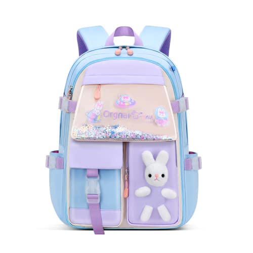 Myyunhx Rucksack für Mädchen Treibsand Kühlschranktür Mädchen Rucksack Kawaii Rucksack Kinder Süße Schultasche Für Schulkinder Rucksack Für Jugendliche Mädchen Schulranzen (Blau) von Myyunhx