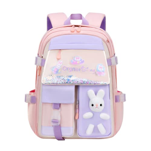 Myyunhx Rucksack für Mädchen Treibsand Kühlschranktür Mädchen Rucksack Kawaii Rucksack Kinder Süße Schultasche Für Schulkinder Rucksack Für Jugendliche Mädchen Schulranzen (Rosa) von Myyunhx