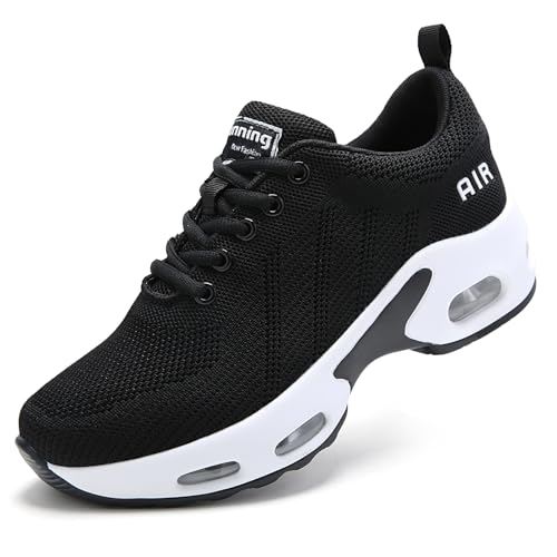 Myztra Turnschuhe für Damen mit Luftpolster Arch Support Laufschuhe, schwarz / weiß, 41 EU von Myztra