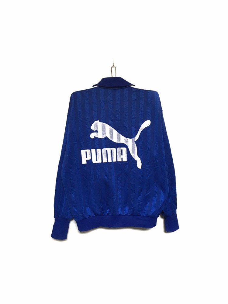 Selten 90Er Jahre Puma Big Logo Spellout Jacke Pullover Sweatshirt Full Zipper Germany Style Fashion Streetwear Designer/Size Large von MzClothingShop