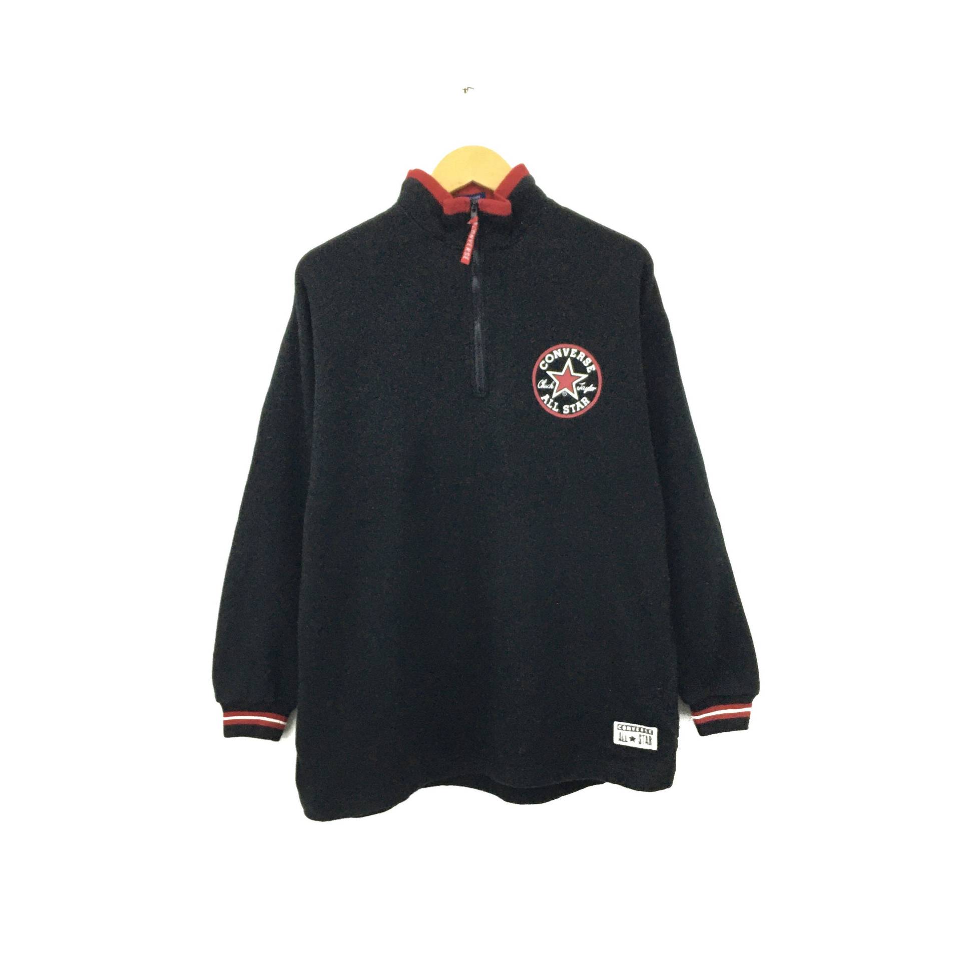 Selten All Star Chuck Taylor Usa Kleines Logo Spellout Half-Zip Sweatshirt Jacke Pullover Stil Modedesigner/Größe Medium von MzClothingShop