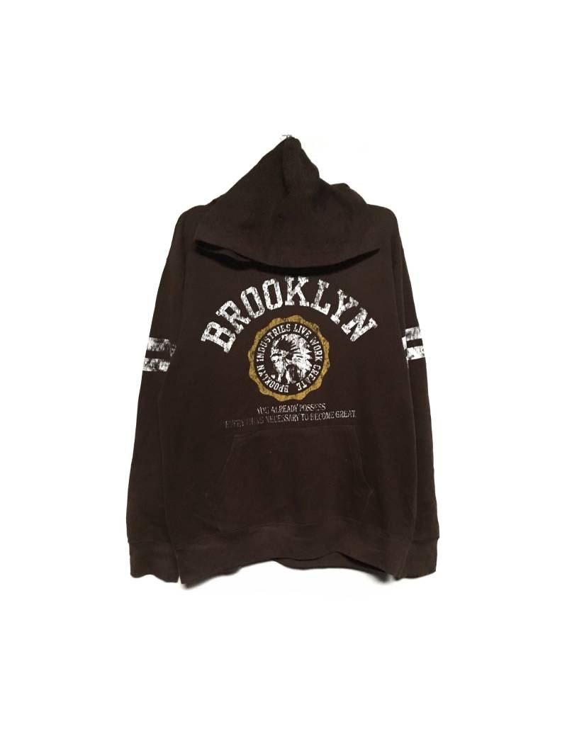 Selten Brooklyn Big Print Buchstabieren Logo Rundhals Sweatshirt Pullover Hoodie/Kleidung Fashion Designer Größe X Large von MzClothingShop