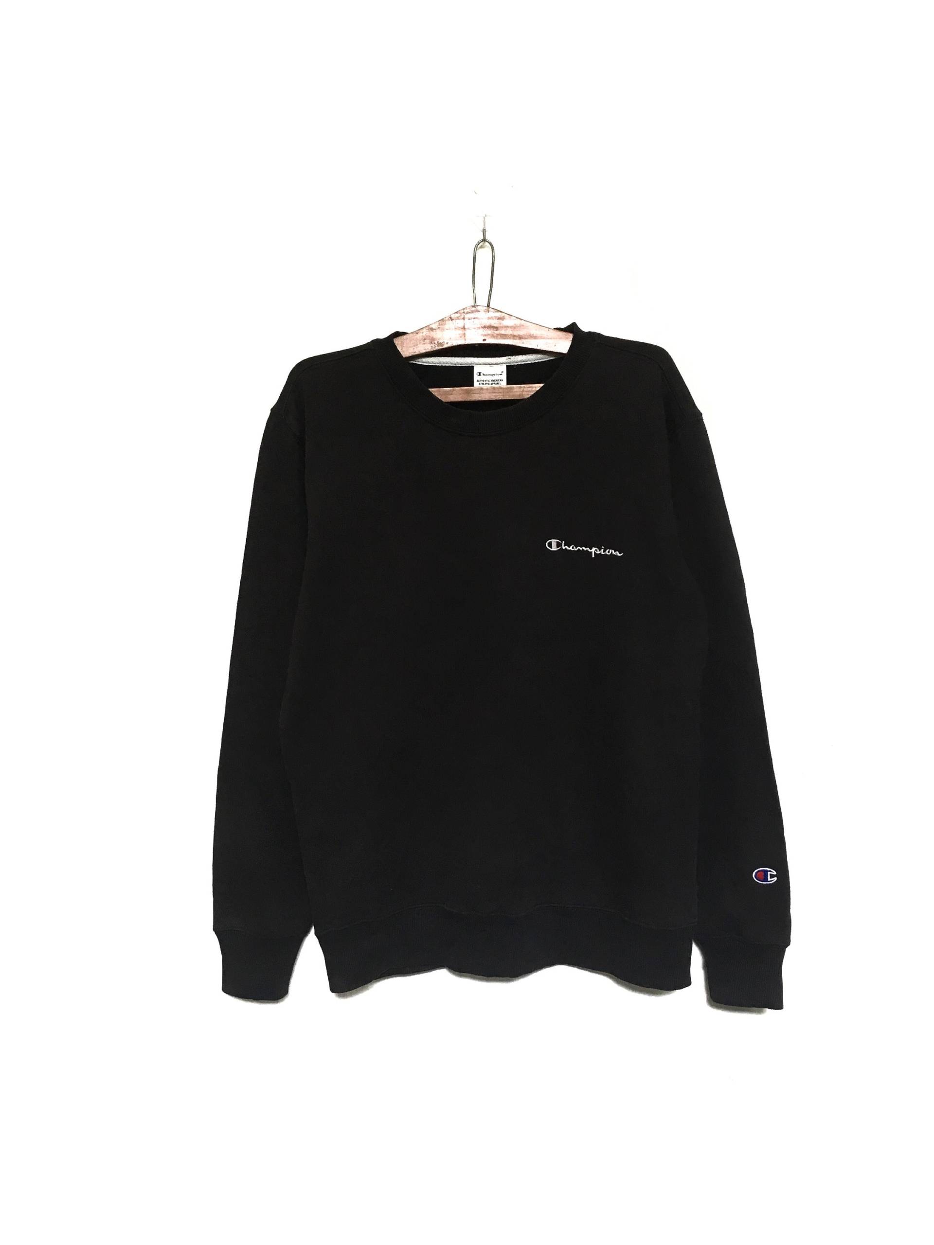 Selten Champion 90Er Vintage Streetwear Big Logo Stickerei Rundhals Sweatshirt Pullover Spellout/Size Large von MzClothingShop