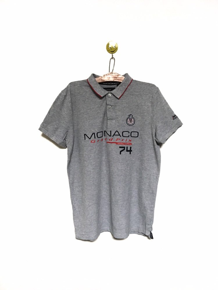 Selten Monaco Grandprix Big Logo Shirt Polos T-Shirt Seltenes Design/Größe Large von MzClothingShop