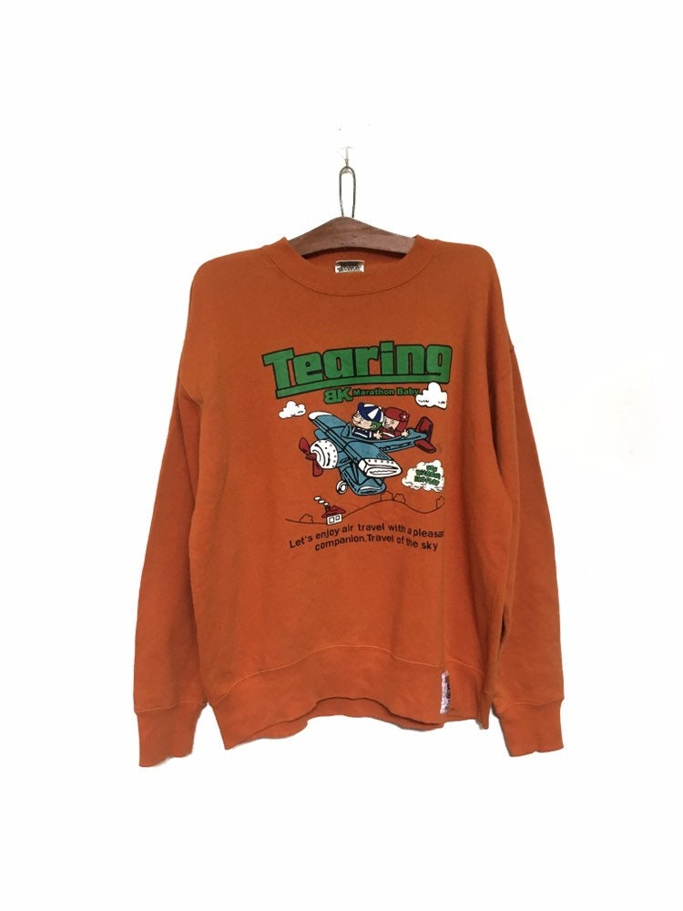 Selten Tearing Beaumere Cartoon Big Logo Schöne Farbe Crcrewneck Sweatshirt Pullover Spellout/Größe Large von MzClothingShop