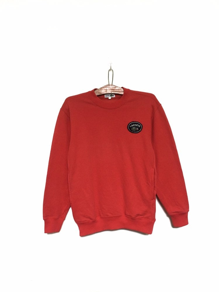 Selten Vintage 90Er Jahre Lacoste Big Logo Stickerei Crewneck Sweatshirt Pullover Spellout/Größe Medium von MzClothingShop