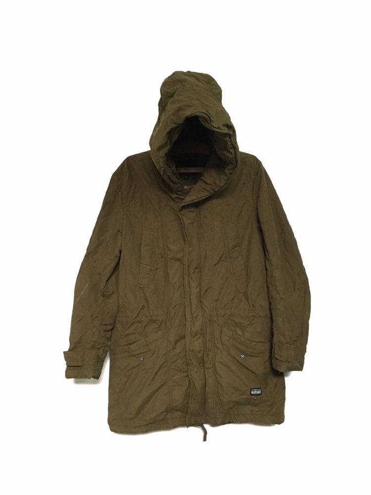Selten Vintage Staff Jacken Parkas Design Army Style Militär Hoodies/Größe Medium von MzClothingShop