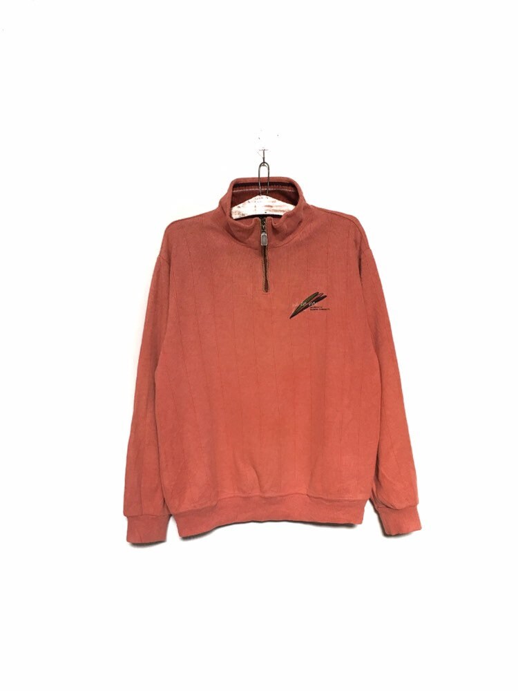 Seltene Kansai Yamamoto Half Zip Kleine Logo Stickerei Crewneck Sweatshirt Japanisch/Größe Large von MzClothingShop