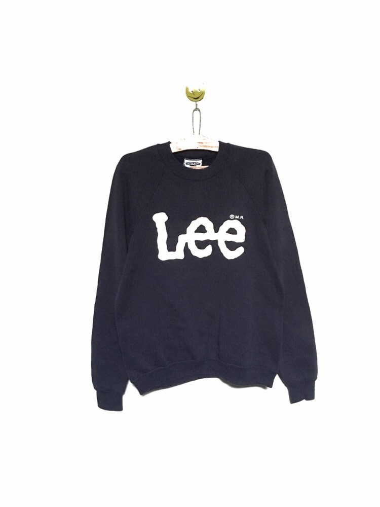 Vintage Rare Lee Usa Big Print Logo Rundhals Sweatshirt Pullover/Levis Wrangler Fashion Grösse Medium von MzClothingShop
