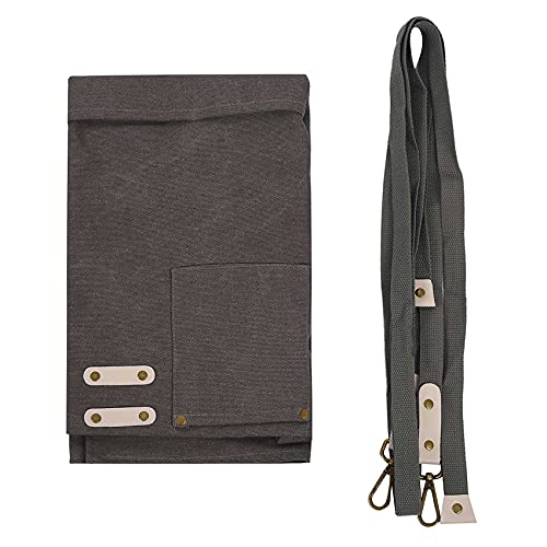 Mzpeldxk Dunkel Graue Friseur Leinwand SchüRze Barkeeper Chef Friseur SchüRze Catering Uniform Arbeits Kleidung Anti-Schmutzig Overalls von Mzpeldxk